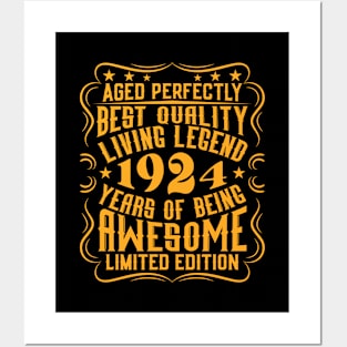 Retro Vintage 1924 Birthday Anniversary Gift Idea Posters and Art